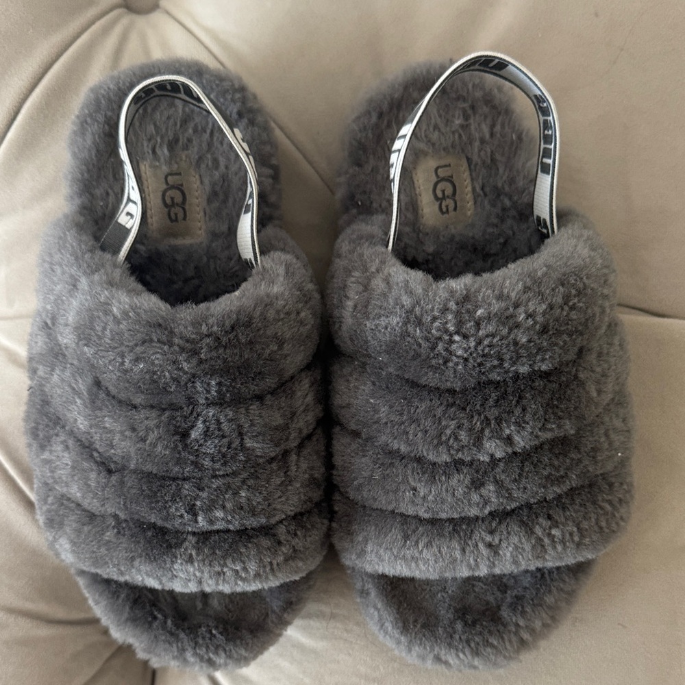 UGG Women's Plush Charcoal Slippers